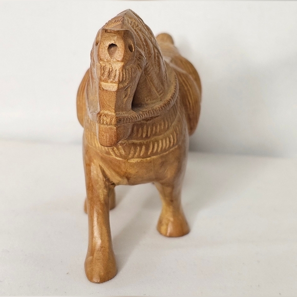 Wooden Horse Statue Hand Carved Showpiece Small Animal Sculptures for Home Decor - Picture 3 of 8